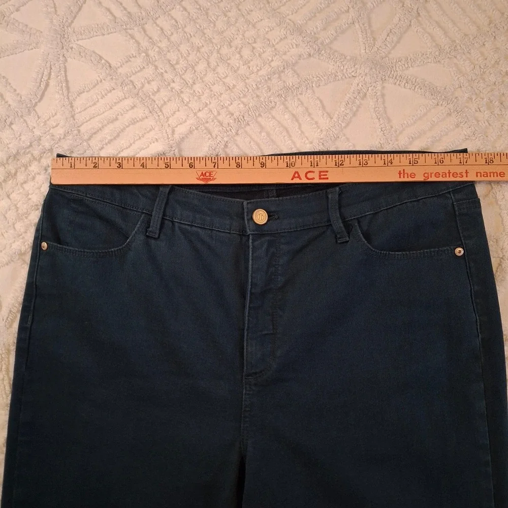 Talbots Womens 14 High-Waist Jegging Ankle Dark Teal Flawless Cotton Blend Pants